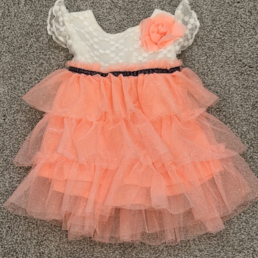 Baby Girl’s Tutu Dress Size 3-6 Months, Ruffled Dress